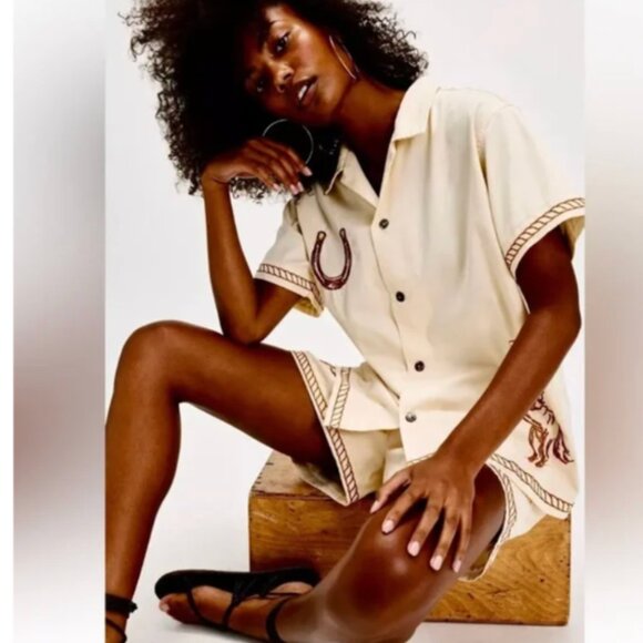 Free People The Tales Yeehaw Embroidered Cowboy Shirt 🤠 - Picture 9 of 12